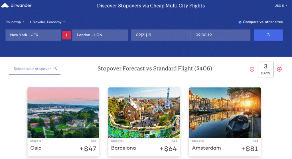 AirWander Stopover Options