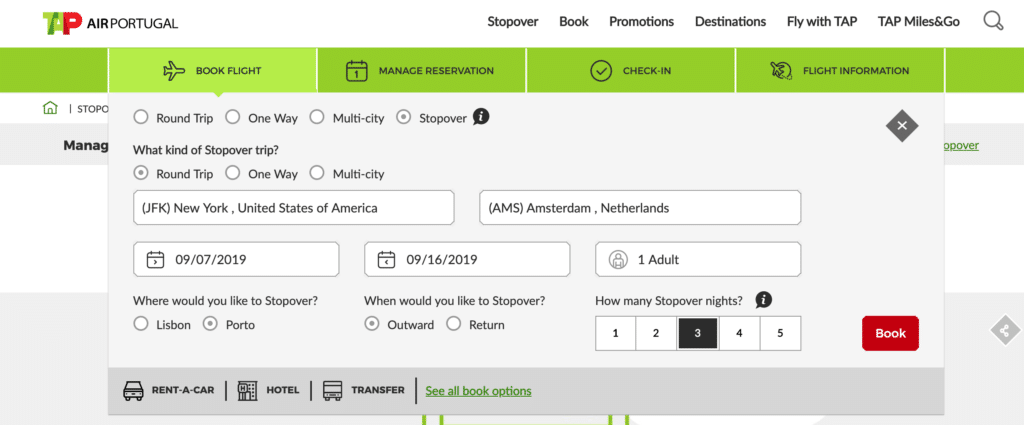 Book Stopover TAP Portugal